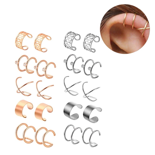 Sonducket 10 pares de clips para los oídos Juegos de gotas para los oídos de acero inoxidable Clips de aleación no perforantes unisex Ropa, zapatos y accesorios Miscelánea No2