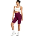 thumbnail image 4 of UDAUDU Biker Shorts for Women with Pockets High Waisted 6"/7" Booty Comfy Spandex Volleyball Short for Workout Gym Yoga Wine XL, 4 of 7