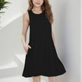 thumbnail image 4 of Delliss Girls Sleeveless Dress Summer Casual Beach A-Line Sundress with Pockets Loose Tank Dress 5-15 Years, 4 of 9