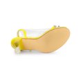 thumbnail image 6 of BLISSFUL STEP Women's Flower Rhinestone Slingback Clear Mid Heel Slip On Sandals Yellow 8, 6 of 8