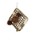 thumbnail image 2 of Tapete de escalada para loros, juguete de algas marinas, hamaca tejida para pájaros, red para masticar con hueso de sepia para agapornis y cacatúas., 2 of 14