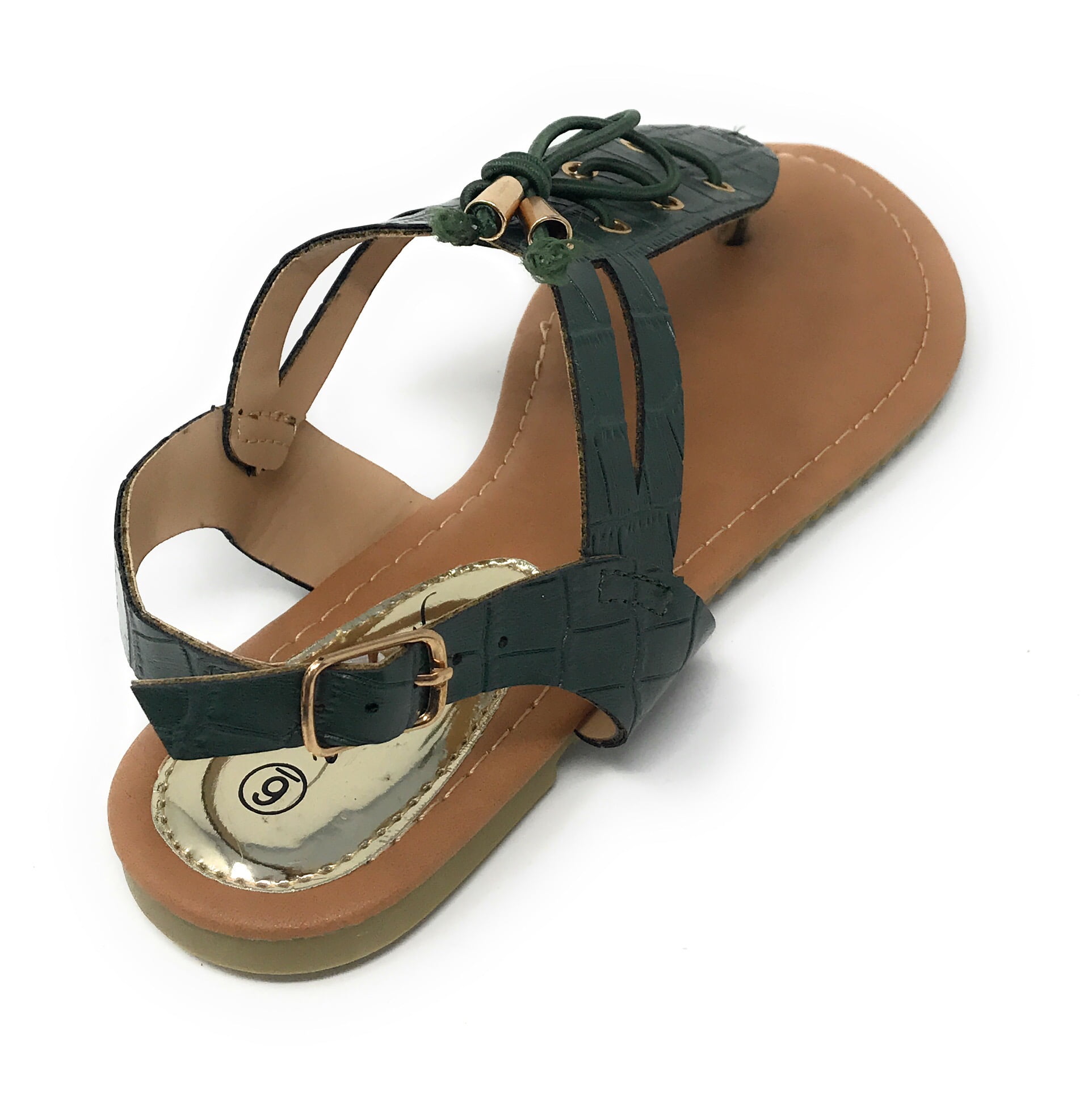 Victoria K Women's Laceup Faux Snake Skin With Side Buckle Sandals