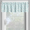 thumbnail image 2 of Ambesonne Cartoon Valance Pack of 2, Scribbled Flower Heads, 54"X12", Deep Sky Blue White, 2 of 5