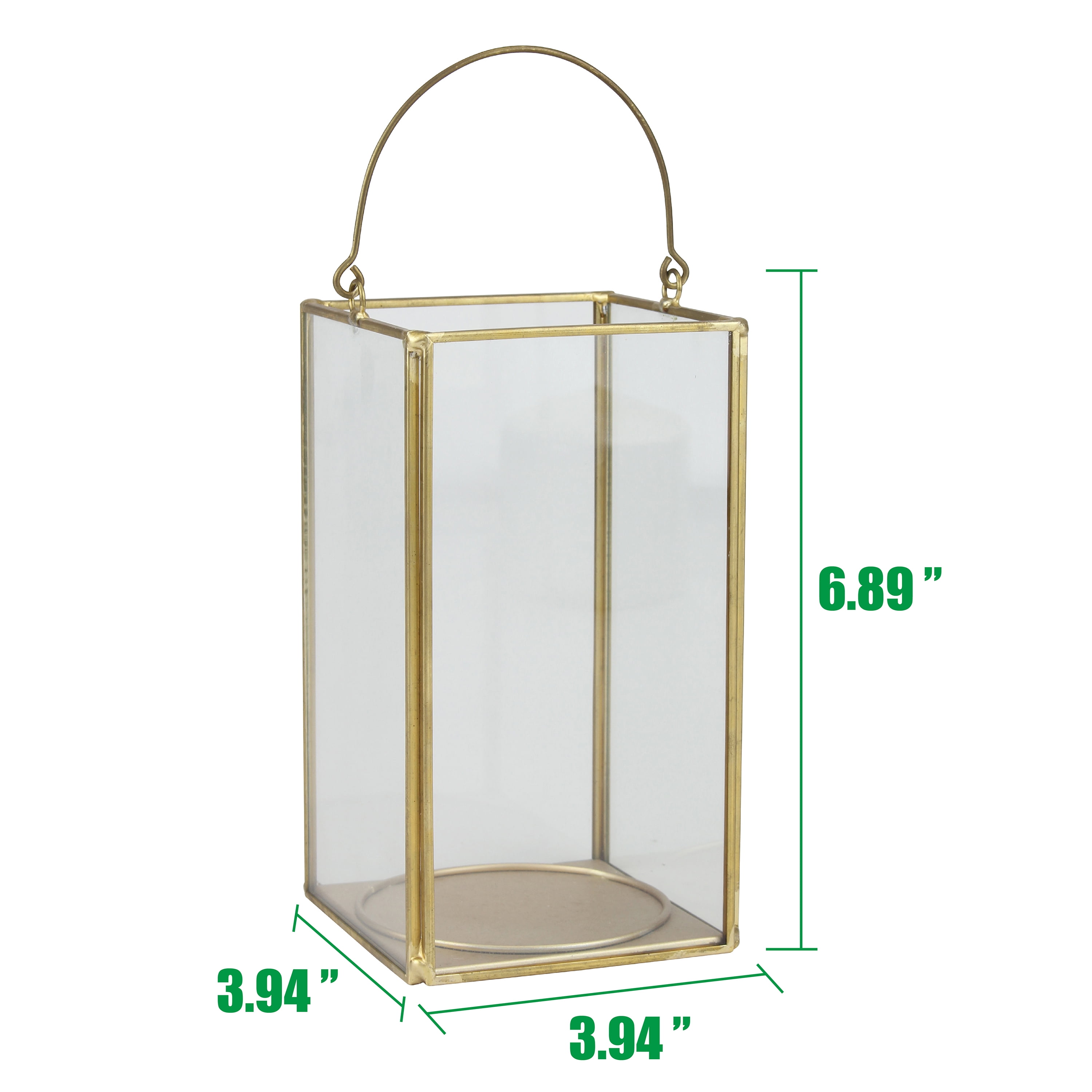 Better Homes & Gardens Medium Decorative Gold Metal Lantern, Candle Holder