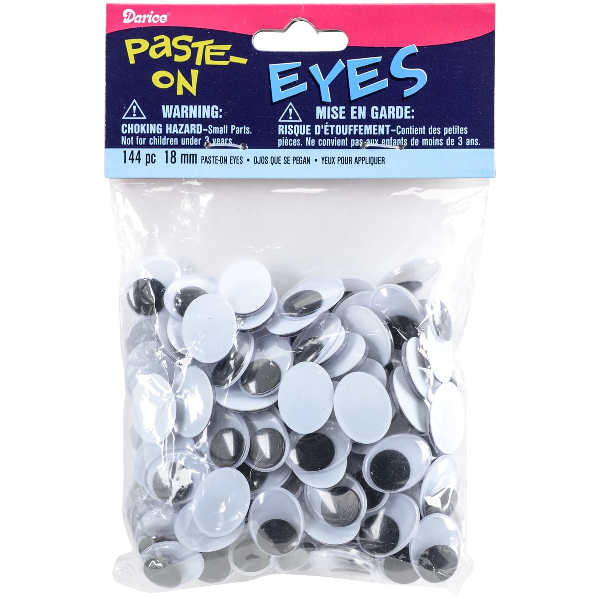Oval Googly Eyes 18mm, Black, Paste On Craft Eyes