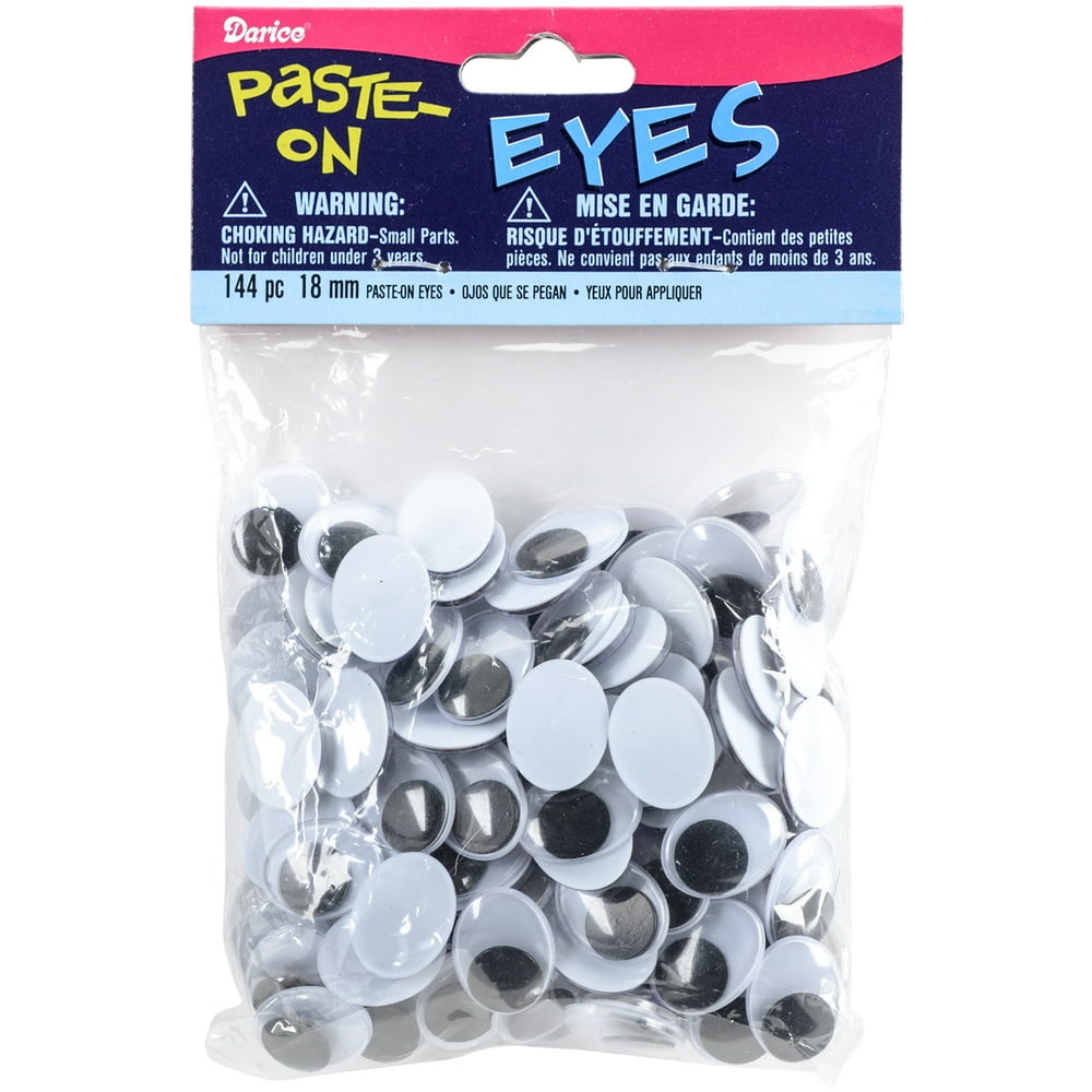 Oval Googly Eyes 18mm, Black, Paste On Craft Eyes
