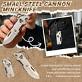 thumbnail image 2 of Small Steel Cannon Mini Knife Keychain Pendant Portable Sharp Folding Multi-Tool With Bottle Opener Serrated Edge, 48Mm Ultra-Thin Foldable Design Fits In Pockets Keychains,, 2 of 8