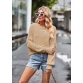 thumbnail image 1 of Suéter de cuello redondo de moda para mujer de otoño e invierno con capucha suelta de color sólido, 1 of 6