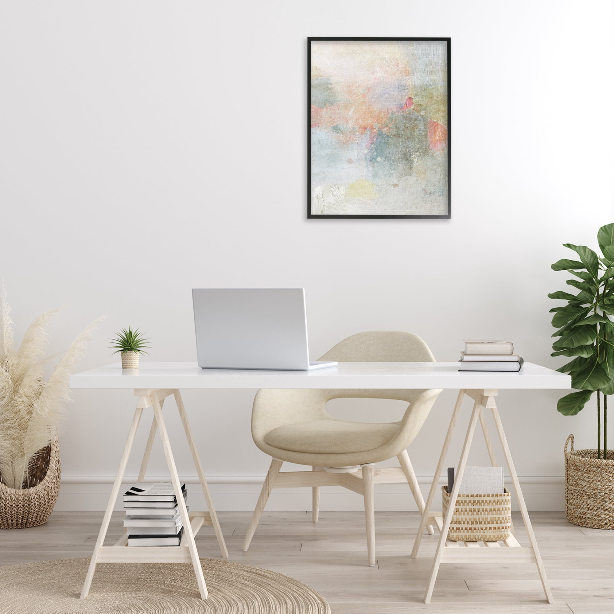 Stupell Industries Subtle Transitioning Abstract Abstract Painting Black Framed Art Print Wall Art, 24 x 30