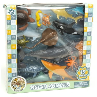 Zoo Troop Multipack Ocean Animals - 15 Pieces – Sea Creature Play Set for Kids (Ages 3 )