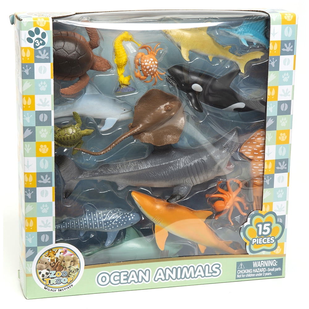 Zoo Troop Ocean Discovery Multipack – 15-Piece Sea Creature Play Set for Kids (Ages 3+)