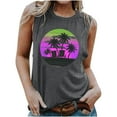 thumbnail image 2 of Titcea Tank Top for Women Palm Tree Printed Round Neck Sleeveless Casual T Shirts Hawaiian Beach Holiday Summer Tops, 2 of 5
