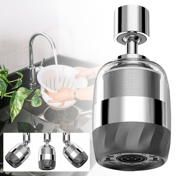 Grifo giratorio extensible de repuesto para ahorro de agua, accesorio fácil de instalar, rosca de 1/2'' para fregadero de cocina doméstico y Gris