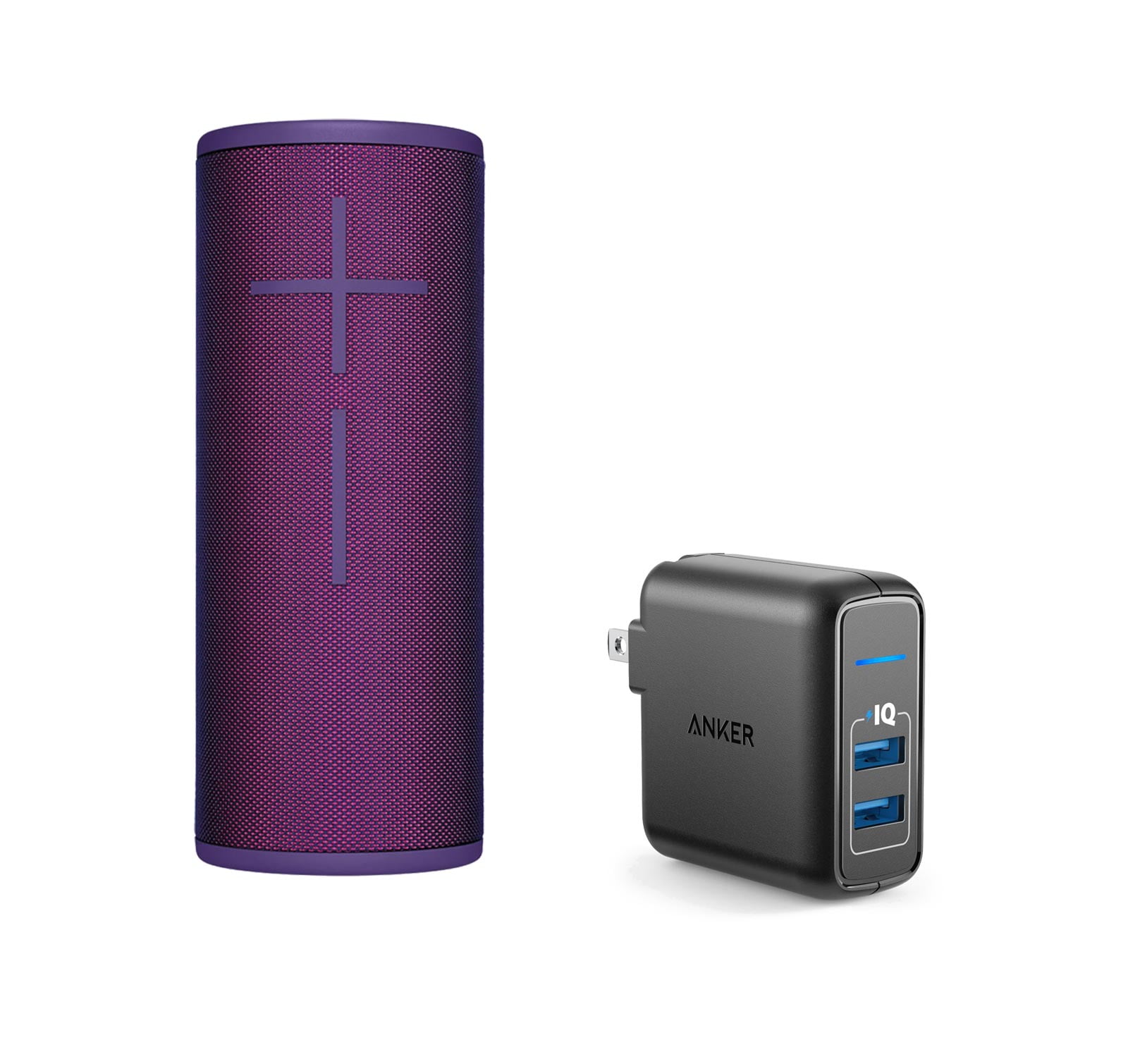 UE BOOM 3 Purple Bluetooth Speaker w/Wall Charger
