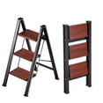 thumbnail image 1 of KFFKFF 3 Step Ladder, Folding Step Stool with Wide Anti-Slip Pedal and Comfort Handgrip, Lightweight 330 lbs Capacity Portable Aluminum Plant Support, 1 of 9