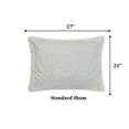 thumbnail image 3 of Better Trends Standard Sham Pillowcase For Standard Bedspread 100% Cotton 1 Pack 21" x 27" Ultra Soft Waffle Weave Medallion Design Decorative Case Covers for Bed Heirloom Collection (Ivory), 3 of 5