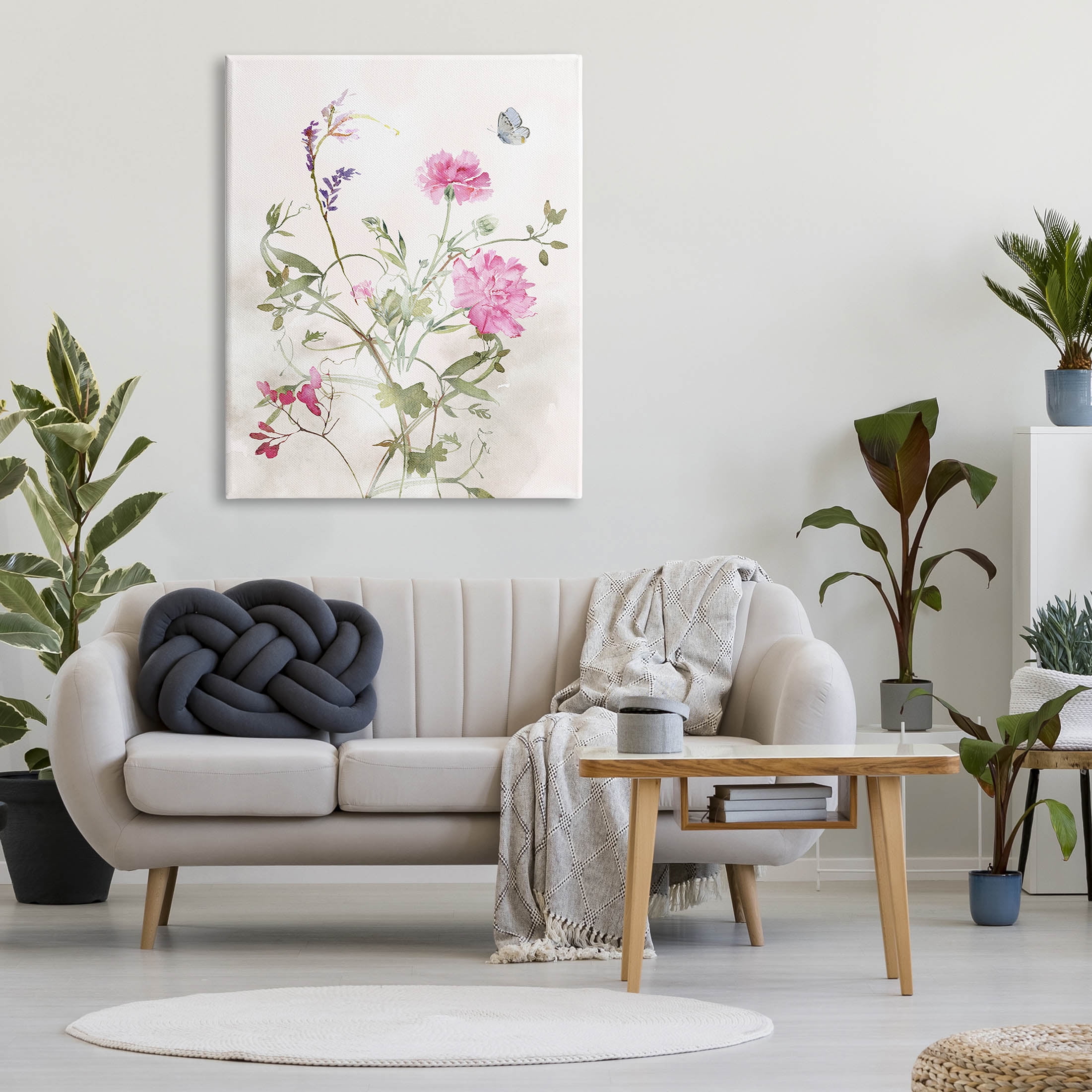 Stupell Industries Vivid Pink Carnation Blooms Graphic Art Gallery Wrapped Canvas Print Wall Art, Design by Nina Blue