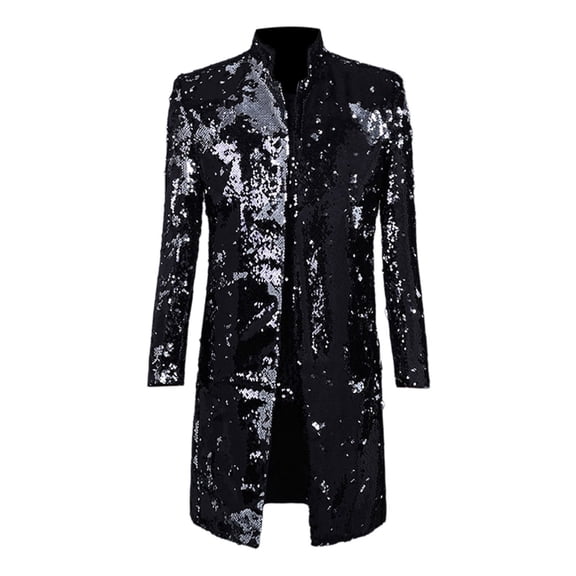 Mardi Gras blazer for men Men's Sequinned Casual Style Bow Tie For Stage Performances With Long Sleeved Suit Jacket