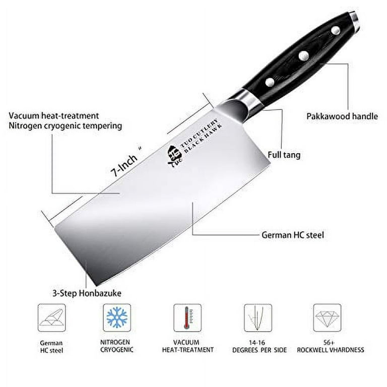 Tuo Cutlery Vegetable Cleaver Knife 7 - Chinese Chef's Knife - German