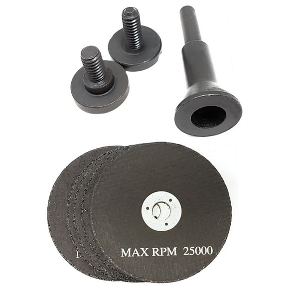 Metal Cut Off Wheels Blade Kit for Air Die Grinder w Drill Mandrel - 3 in x 1/16