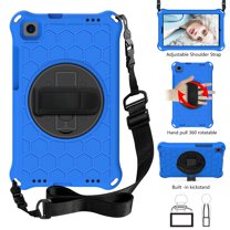 Dteck Case for Samsung Galaxy Tab A 8.0-inch T290 T295 (2019 Released) ,Shockproof Rubber Hybrid EVA Protection Hand /Shoulder Strap Hard Kickstand Back Cover,Blue Black