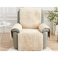 thumbnail image 5 of Plush Quilted Recliner Chair Cover with Non- Elastic Straps and Side Pockets Super Soft Wool Slipcover Furniture Protector Washable for Pets Kids Lazy Boy Armchairs, 5 of 8