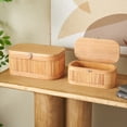 thumbnail image 2 of DecMode Ribbed Brown Wood Decorative Box with Brass Latches, 2 Count, 2 of 9