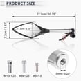 thumbnail image 4 of Unique Bargains 1 Set Universal Motorcycle Rear View Mirrors Adjustable Bar End Side Mirrors Mount M8/M10 Silver Tone Aluminum Alloy Prismatic Shape, 4 of 7