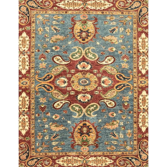 Ahgly Company Machine Washable Indoor Rectangle Abstract Fall Leaf Brown Green Area Rugs, 2' x 5'