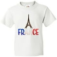 thumbnail image 3 of Inktastic France Eiffel Tower Flag in Text Youth T-Shirt, 3 of 5
