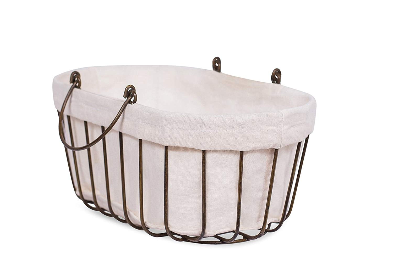 Wire mesh oval laundry caddy w/ liner - Walmart.com ...
