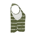 thumbnail image 6 of Womens Stripe Workout Tank Tops, Side Slit Loose Fitting Athletic Sleeveless Yoga Tank Blouse Sports Casual Green M, 6 of 8