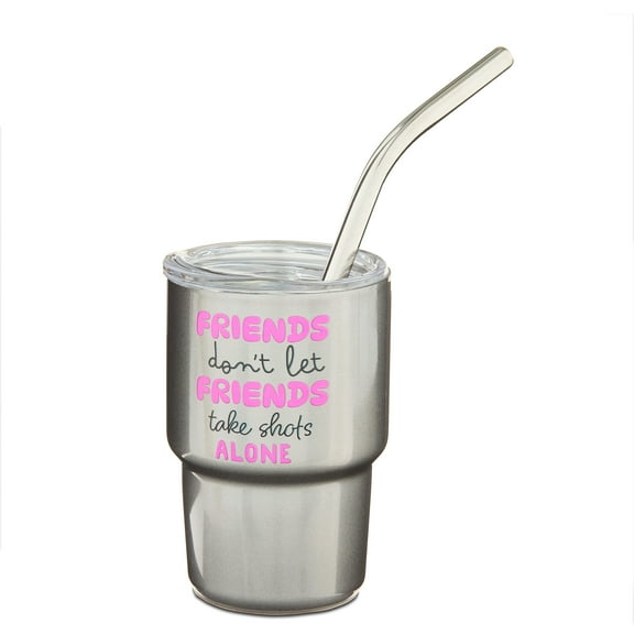 Stainless Steel Mini Tumbler, Friends Don't Let Friends Take Shots Alone, 3 fl oz, Valentine's Day by Way To Celebrate
