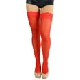 thumbnail image 5 of ToBeInStyle Women's Sheer Nylon Thigh High With Seamless Lace Top, 5 of 5