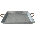 thumbnail image 1 of Rectangular Galvanized Metal With Jute Handles Tray, 1 of 1