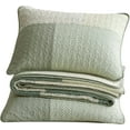 thumbnail image 7 of Chezmoi Collection 3-Piece Chic Green Floral Stripe Patchwork Cotton Quilt Reversible Lightweight Bedspread Set, King Size, 7 of 7
