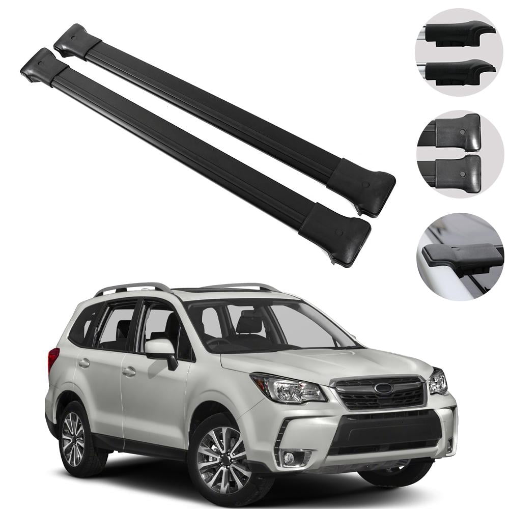 Roof Rack Cross Bars Luggage Carrier Black for Subaru Forester 2014