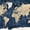 Wood Textured World Map, variant on Elephant Stock Wood Textured World Map Wall Art - Horizontal Canvas Wall Art - Dining Room Wall Decor - Map Canvas - White And Blue Decor - 48" x 32"
