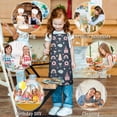 thumbnail image 6 of Dark Blue Princess Castle Pattern Kids Aprons for Girls and Boys,Adjustable Neck Strap Toddler Aprons for Kids Cooking Baking, 6 of 7