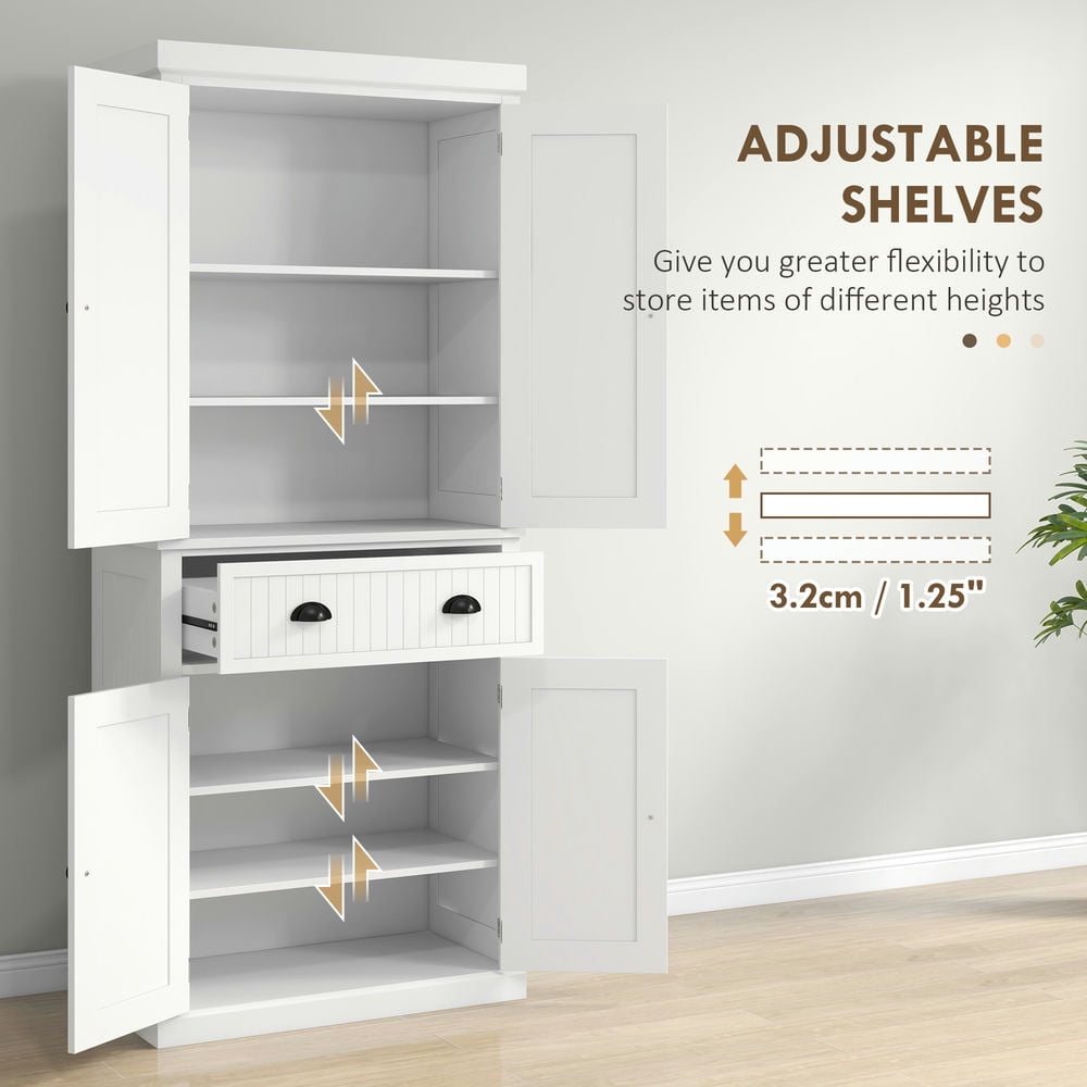 GVN Kitchen Pantry,72" Kitchen Cabinet, Pantry Storage Cabinet with Doors and Shelves