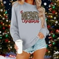 thumbnail image 2 of IWRICH Women's Merry Christmas Oversized Pullover Sweatshirt Lightweight Holiday Xmas Tee Shirts 5-Grey S, 2 of 4