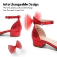 thumbnail image 2 of DREAM PAIRS Girls Sandals Low Heel Dress Pump Ankle Strap Interchangeable Bow Flower Wedding Party Shoes for Little Kid/Big Kid, 2 of 6