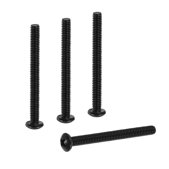 Uxcell #8-32 x 1-3/4" Pan Head Machine Screws, 50 Pcs 304 Stainless Steel Screws for Cabinet Drawer Knob Pull, Black Oxidation