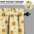 thumbnail image 5 of Kitchen Curtains 24 Inch Short - 3 Panel Set, Boho Sunflower Butterfly Floral Print, Rod Pocket Window Curtain for Rustic Farmhouse, Country Vintage Summer Decor, Easy Wash, 5 of 6