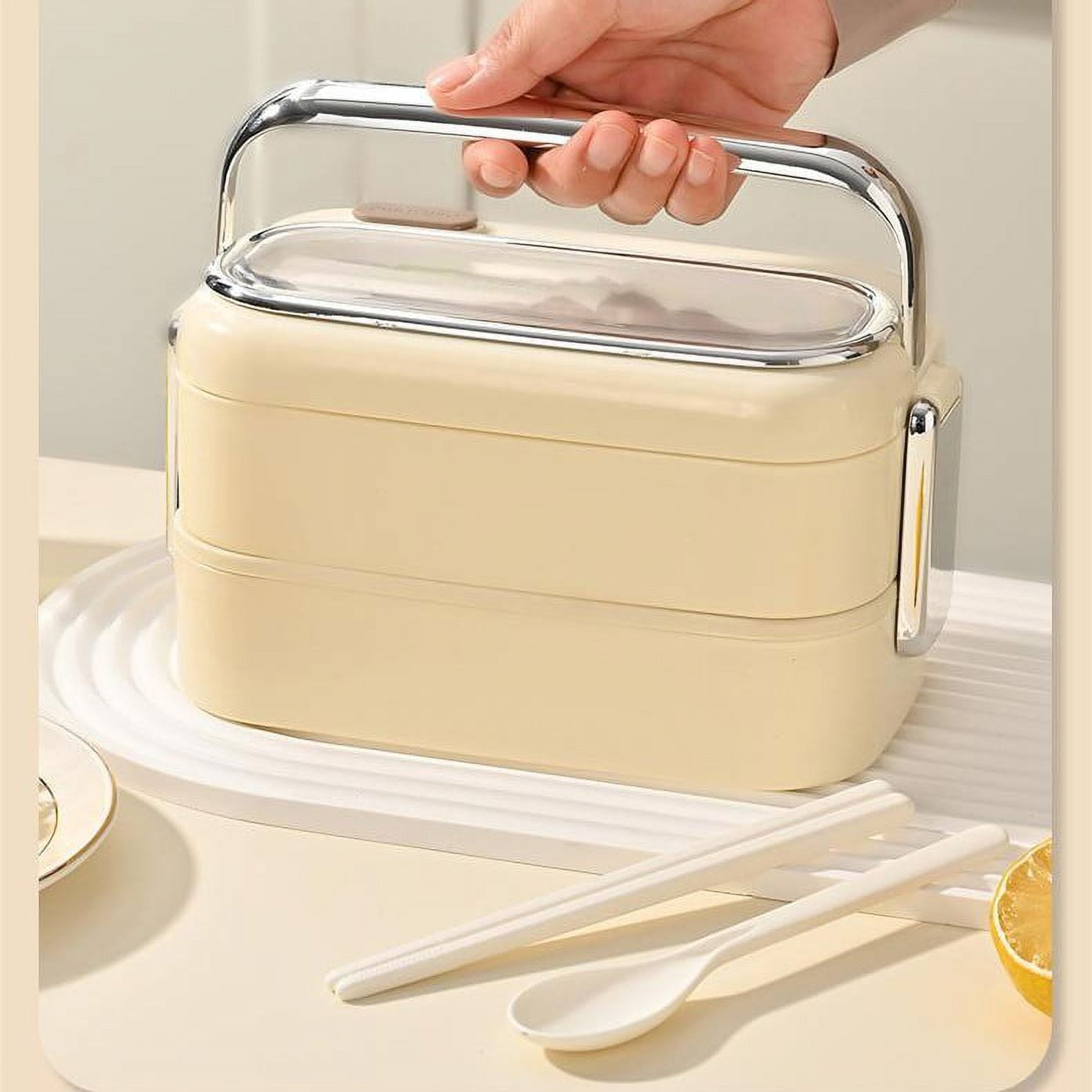 Stainless Steel Bento Box, Ongmies Stainless Steel Leakproof Lunch Box for Adults - Divided Meal Storage Containers Set, Stackable for Picnic & Travel,
