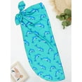 thumbnail image 4 of HAPPY BAY Women's Swimwear Coverups Skirt Long Beachwear Pareos Summer Wraps Beach Vacation Sarong Beach Swim Cover ups for Women One Size Cyan, Dolphin, 4 of 5
