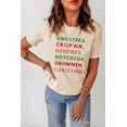 thumbnail image 2 of ABPHQTO Camiseta con estampado de letras Khaki Chrisrtmas Vibe para mujer, 2 of 5