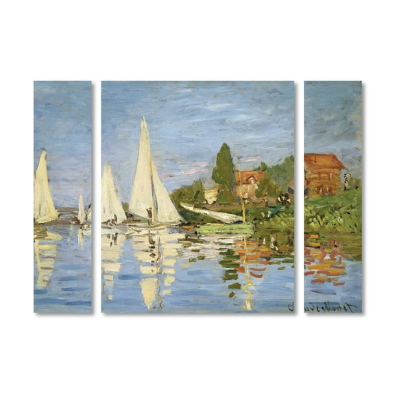 Claude Monet 'Regatta at Argenteuil' Multi Panel Art Set Large