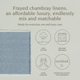 thumbnail image 2 of over&back Set of 4 Woven Frayed Chambray Placemats - Colorful Dining Table Mat - Hand-Finished Frayed Edges - 100% Cotton - Machine Washable - Kitchen and Home Decor - Blue - 14" L X 20" W, 2 of 11