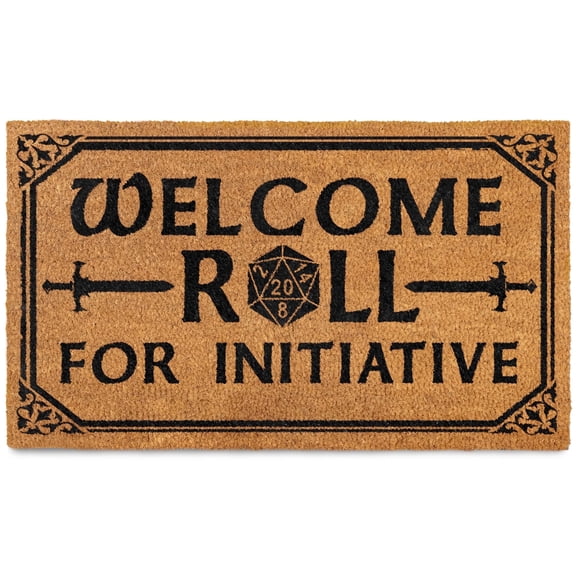 MAINEVENT Roll for Initiative Doormat 30x17 Inch, Funny Outdoor Welcome Mat for Outside